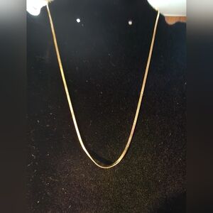 Vintage Monet Gold-Tone Herringbone Chain Necklace